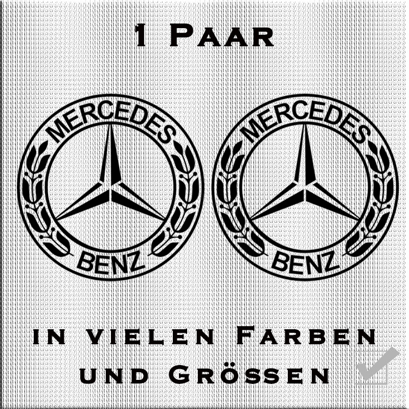 2x Stern Aufkleber für Mercedes Windabweiser – gestickert